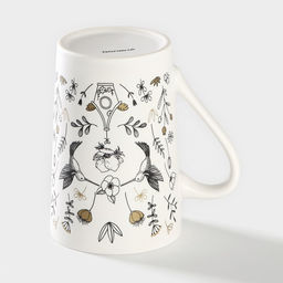 Кружка Доляна «Колибри», 380 мл, фарфор, цвет белый