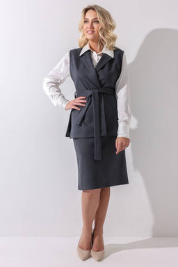 Юбка эко-замша 128/07/Графитовый - Rise фото 4