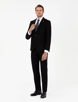 Siyah Ex. Slim Fit Tak_m Elbise