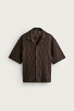 CAMISA RELAXED FIT ESTRUCTURA CALADA / Marr?n - Zara фото 7