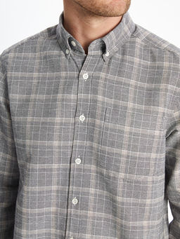 Regular Fit Uzun Kollu Ekose Gabardin Erkek G?mlek