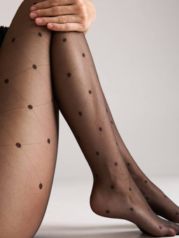 Колготки фантазийные CONTE Колготки с геометрическим рисунком в горошек AURA grafit - Conte elegant фото 3