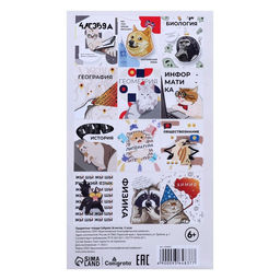 Набор предметных тетрадей 36 листов «Животные мемы», 12 предметов, серые листы