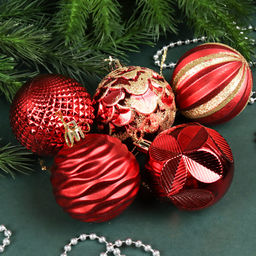 Елочное украшение Шар 12 штук 6 см / 5617 /уп 60/ красный микс - Галеонтрейд фото 3
