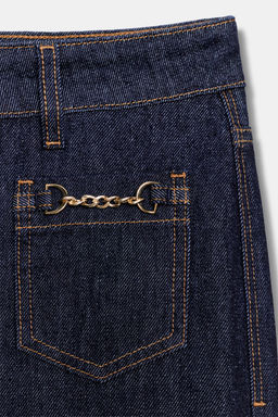 Z1975 MID-WAIST WIDE-LEG JEANS WITH CHAINS - Zara фото 8