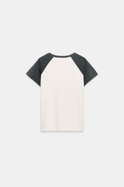 CAMISETA LAVADA MANGA RANGL?N / Crudo