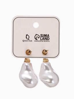 Цена за 2 шт. Серьги жемчуг "Капля борроко", цвет белый в золоте