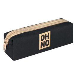 Пенал школьный Феникс+, арт.71942/ 24 О НЕТ! ЧЁРНЫЙ (без наполнения, 20x7x6,7 см, полиэстер, молния,