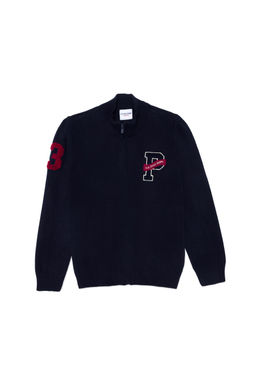 U. S. Polo Assn Темно-синий вязаный кардиган на молнии для мальчика