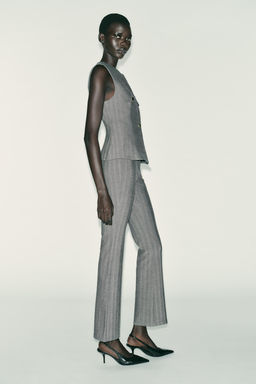 HERRINGBONE FLARE LEGGINGS WITH BELT - Zara фото 6