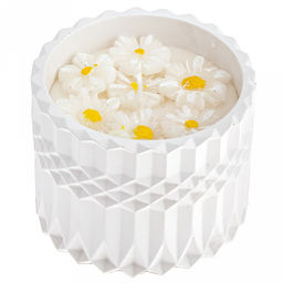 Свеча "Ромашковое поле" д9,1см, h8,6см, парафин, в подсвечнике из гипса, с декором, время горения 35 часов (Россия)