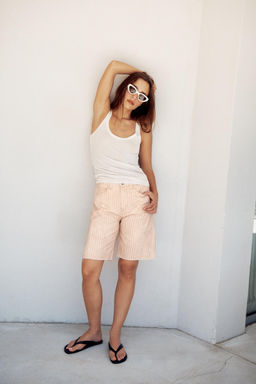 BERMUDA DENIM RELAXED TIRO MEDIO ZW COLLECTION / Rosa