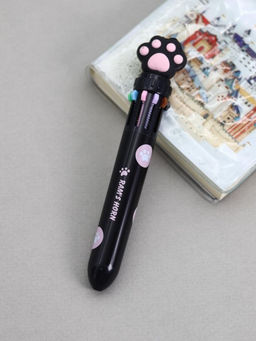 Разноцветная ручка 10 в 1 "Чёрная пушистая лапка"