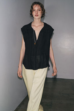 RAMIE BLEND SHIRT WITH PINTUCKS ZW COLLECTION
