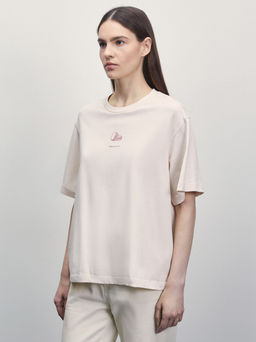 Футболка прямого кроя с принтом / Zarina  фото 4