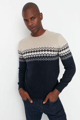 TRENDYOL MAN Antrasit Slim Fit Yunlu Bisiklet Yaka Panel Jakarl? Triko Kazak TMNAW21KZ0738 - Trendyolmilla фото 10