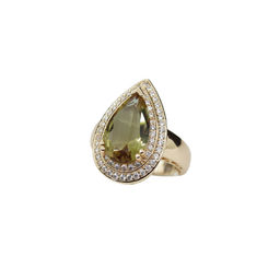 Комплект Султан-30, султанит, покрытие под золото, размеры кольца: 17, 18, 19, 20 - Agat77 фото 2