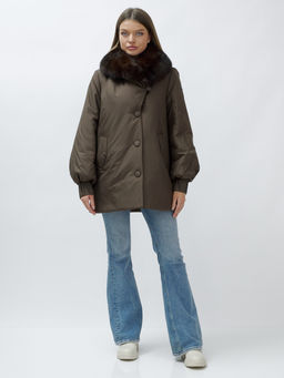 Полупальто зимние с МЕХОМ ПЕСЕЦ ЛЮКС КЛАССА коричневого цвета Бренд: TORINNI - Mtforce фото 22