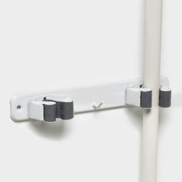 Держатель для швабр Доляна, 2 отделения, с крючком 222,55 см, цвет белый