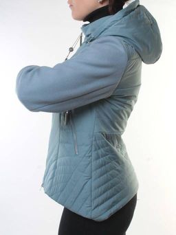 M-7036 GRAY/BLUE Куртка кашемировая женская (100 гр. синтепон) - Фабричный китай фото 6
