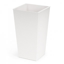 Кашпо напольное Ротанг 340х320х615мм (со вставкой)(белый) М7128 - Альтернатива фото 2
