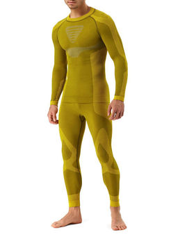 TEKSA Комплект мужской термокальсоны TLP 003+термофуфайка TLS 003 dark yellow