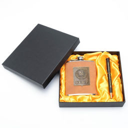 Подарочный набор 2 в 1 СССР: фляжка 210 мл, ручка, коричневый, 14 х 18 см