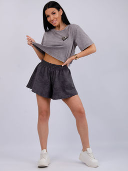 Шорты Лолита, футер с лайкрой - Малина фото 52