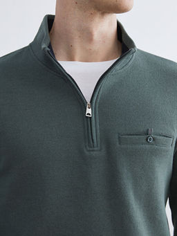 Fermuarl? Dik Yaka Erkek Sweatshirt