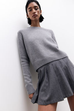 Falda pantalon tableada en mezcla de lana - H&m фото 2