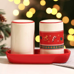 Солонка и перечница новогодние Пряничные человечки!, 12?6.5?7 см, ручная работа