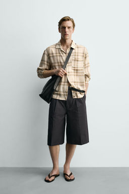CAMISA RELAXED FIT CUADROS / Arena
