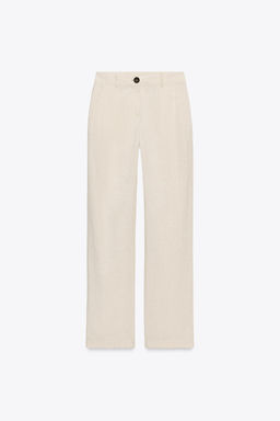 STRAIGHT-LEG LINEN BLEND TROUSERS - Zara фото 5