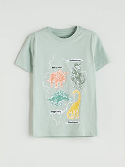 Bask?l? Erkek ?ocuk ?ortlu Pijama Tak?m?