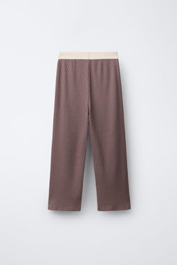 AGES 6-14 / WAFFLE KNIT PYJAMAS WITH EMBROIDERED TEXT - Zara фото 5