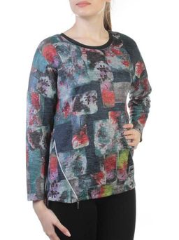 4001 DK. BLUE Кофта женская (60% хлопок, 20% вискоза, 10% полиамид, 10% эластан)