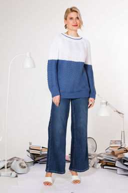 Джемпер KOKOdea 21-027 бело-синий  фото 4
