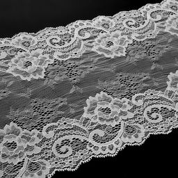 Кружевная эластичная ткань, 190 мм × 2.7 ± 0.5 м, цвет белый