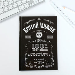 Подарочный набор «Крутой мужик» ежедневник в твердой обложке А5, 80 л., термостакан 350 мл