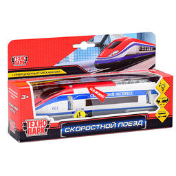 Машина металл Поезд Скоростной, 18,5 см, (свет+звук, откр.двери) инерц., в коробке