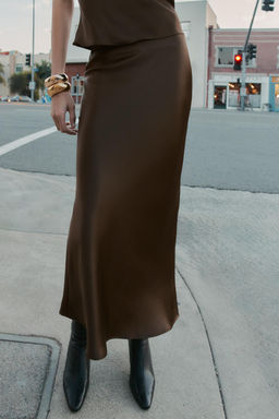 SATIN MIDI SKIRT - Zara фото 14
