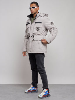 Куртка мужская зимняя с капюшоном молодежная серого цвета 88911Sr - Mtforce фото 3