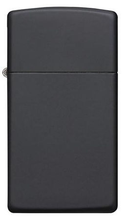 Зажигалка ZIPPO узкая с черным матовым покрытием | Slim® Black Matte 1618  фото 2