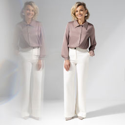 Рубашка из шелка Цветущее очарование (cappuccino) - Charutti фото 10