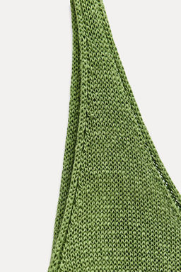 PLAIN LINEN BLEND STRAPPY KNIT TOP - Zara фото 5