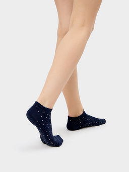 Цена за 5 пар! Носки женские короткие в темно-синем оттенке - Mark formelle фото 2