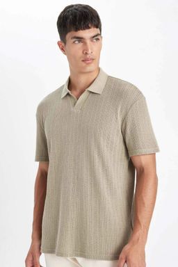 Regular Fit K?sa Kollu Triko Polo Tisort - Defacto фото 2