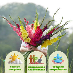 Гладиолусы Россыпь самоцветов (микс 10 шт)