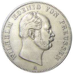 1 талер 1861 года Германские государства  Пруссия (Горный талер)