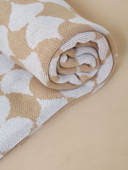 Плед вязаный жаккардовый с рисунком